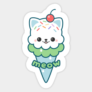 Ice Cream Kitty Sticker